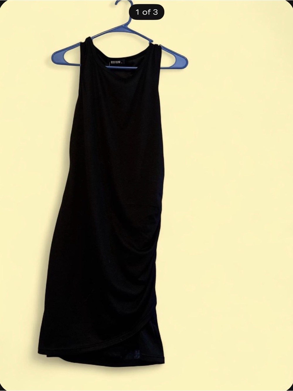 Black Sleeveless Ruched Midi Dress - BCBG (Estimated)